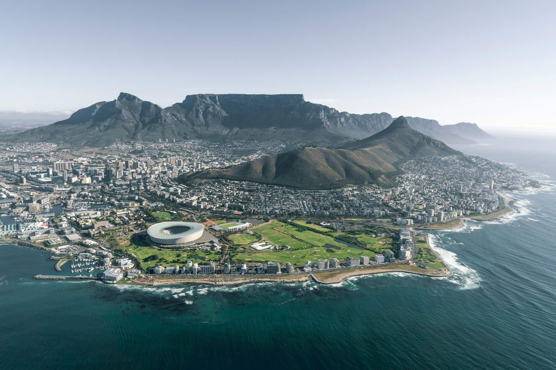 Aerial view of Cape Town